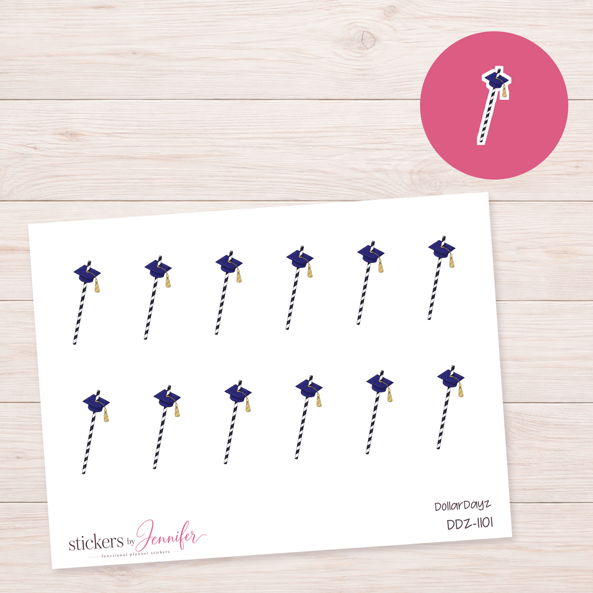 Graduation Straw Planner Stickers | DDZ-1101