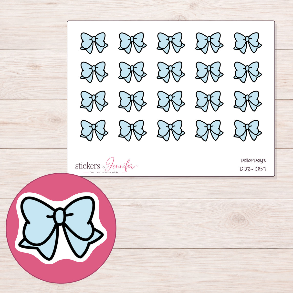 DDZ-11057 planner sticker sheet with enlarged sticker detail
