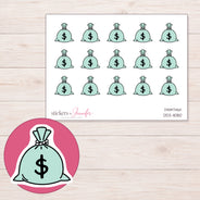 DDZ-11080 planner sticker sheet with enlarged sticker detail