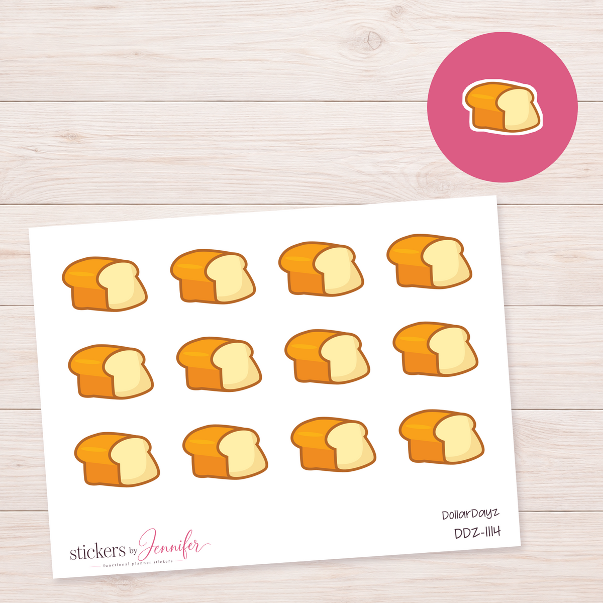 Bread Loaf and Slice Planner Stickers | DDZ-1114