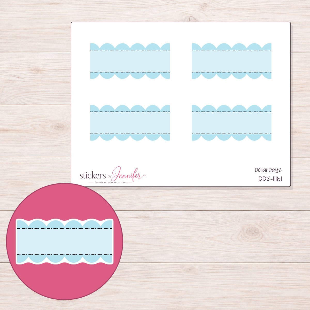 DDZ-11161 planner sticker sheet with enlarged sticker detail