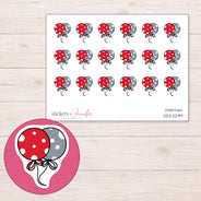 DDZ-11299 planner sticker sheet with enlarged sticker detail