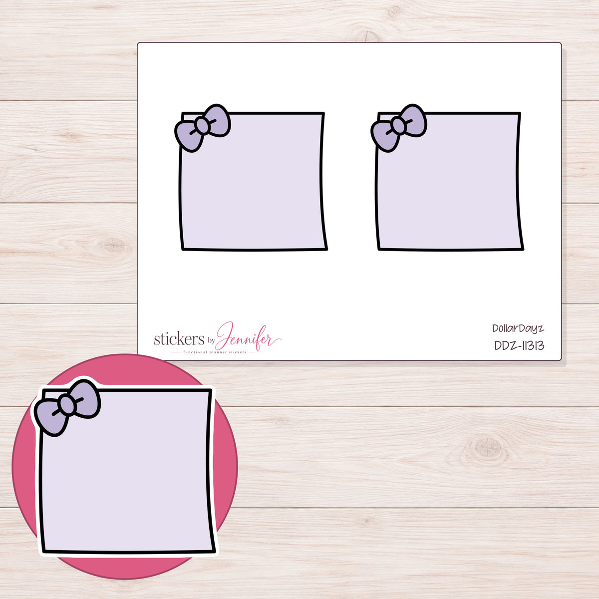DDZ-11313 planner sticker sheet with enlarged sticker detail
