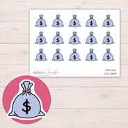 DDZ-11389 planner sticker sheet with enlarged sticker detail