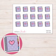 DDZ-11414 planner sticker sheet with enlarged sticker detail