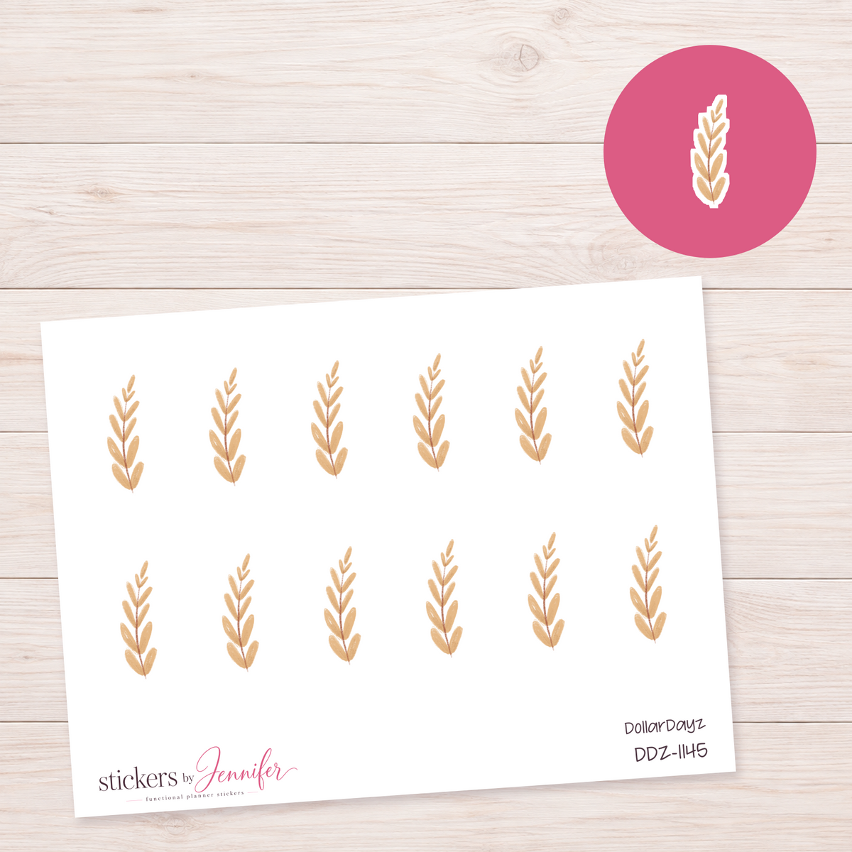 Golden Leaf Sprig Planner Stickers | DDZ-1145