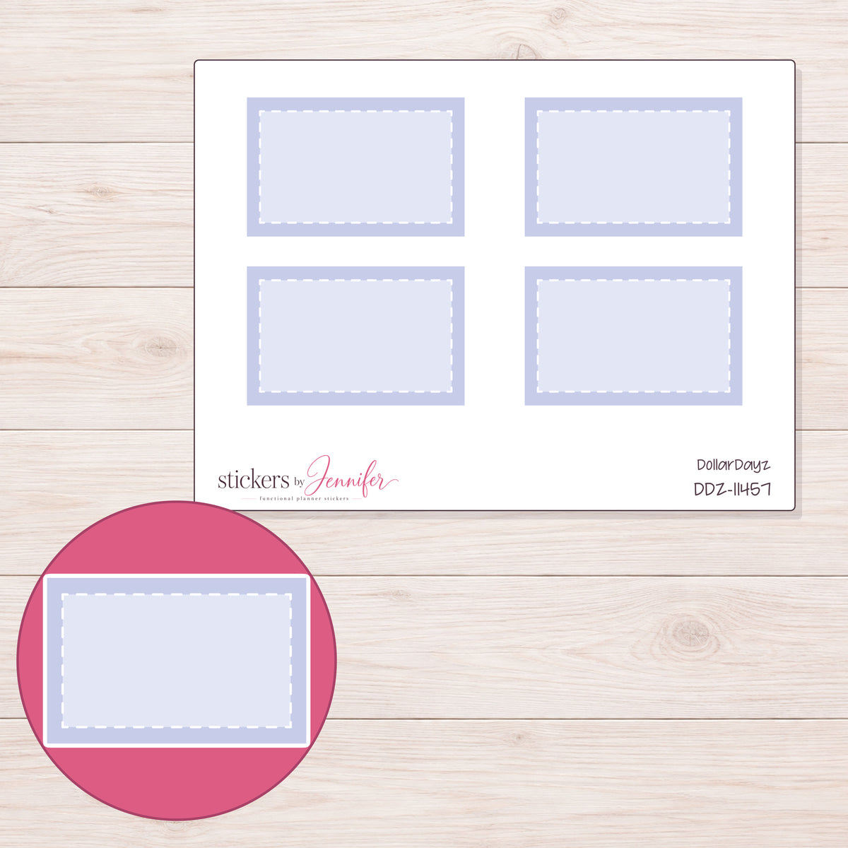 DDZ-11457 planner sticker sheet with enlarged sticker detail
