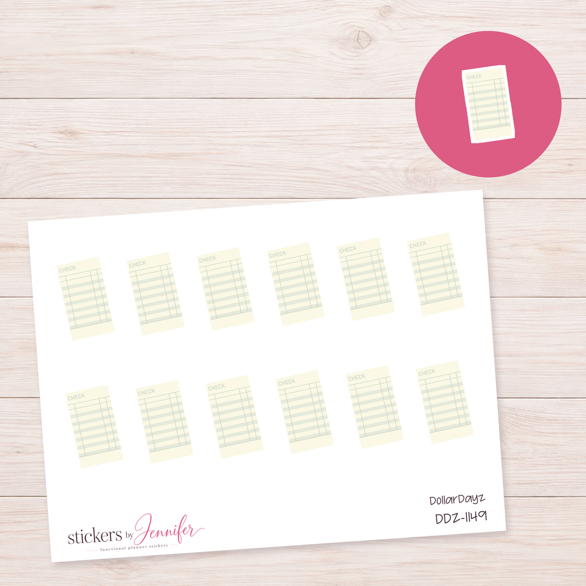 Guest Check Planner Stickers | DDZ-1149