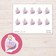 DDZ-11601 planner sticker sheet with enlarged sticker detail