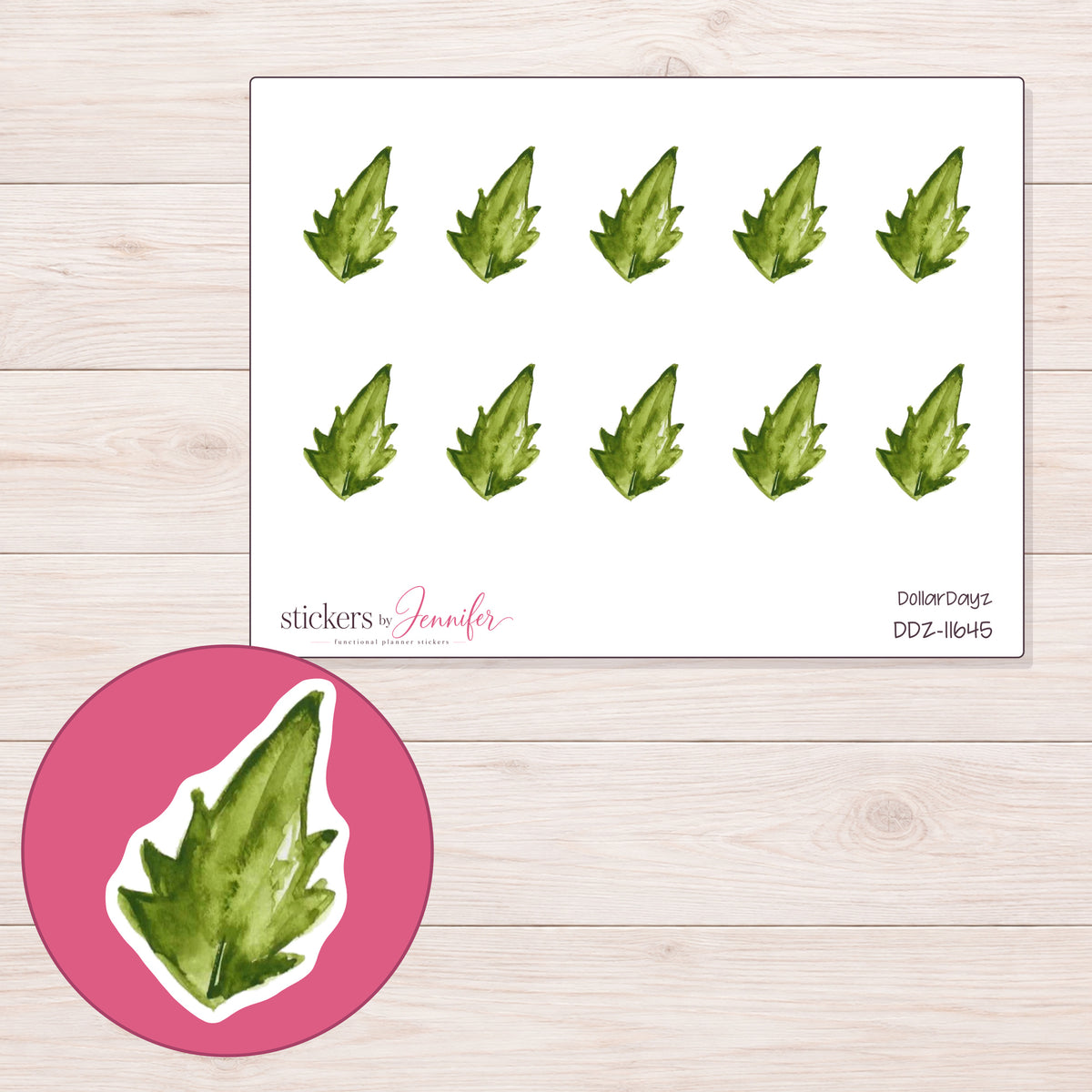 DDZ-11645 planner sticker sheet with enlarged sticker detail