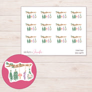 DDZ-11697 planner sticker sheet with enlarged sticker detail