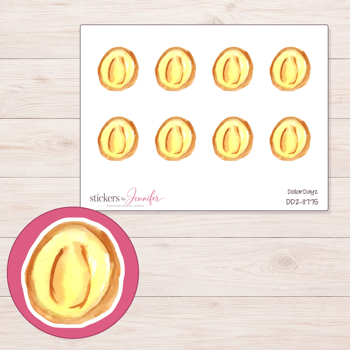 DDZ-11775 planner sticker sheet with enlarged sticker detail