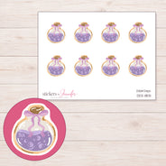 DDZ-11831 planner sticker sheet with enlarged sticker detail