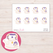 DDZ-11840 planner sticker sheet with enlarged sticker detail