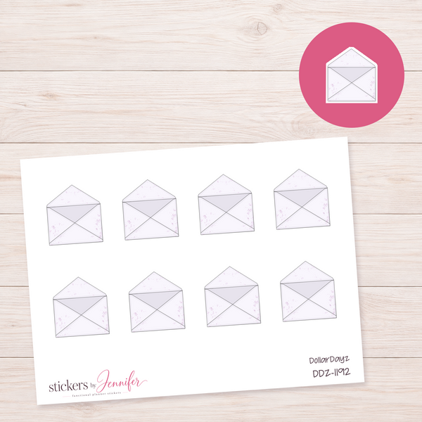 Open Pale Envelope Planner Stickers | DDZ-1192