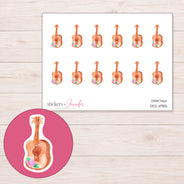 DDZ-11985 planner sticker sheet with enlarged sticker detail
