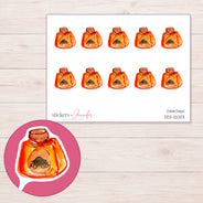 DDZ-12003 planner sticker sheet with enlarged sticker detail