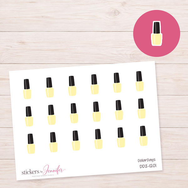 Pale Yellow Nail Polish Planner Stickers | DDZ-1201