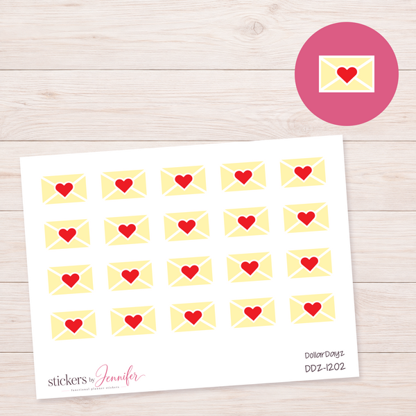 Yellow Happy Mail Envelope Planner Stickers | DDZ-1202