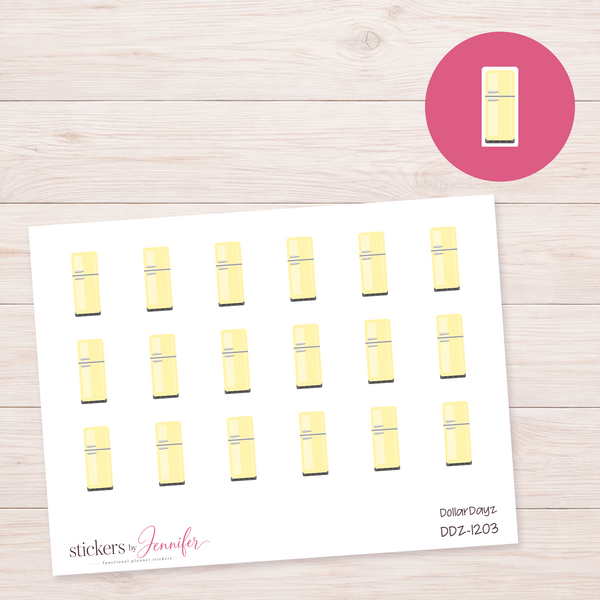 Pale Yellow Refrigerator Planner Stickers | DDZ-1203