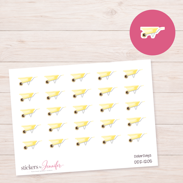 Yellow Wheelbarrow Planner Stickers | DDZ-1205