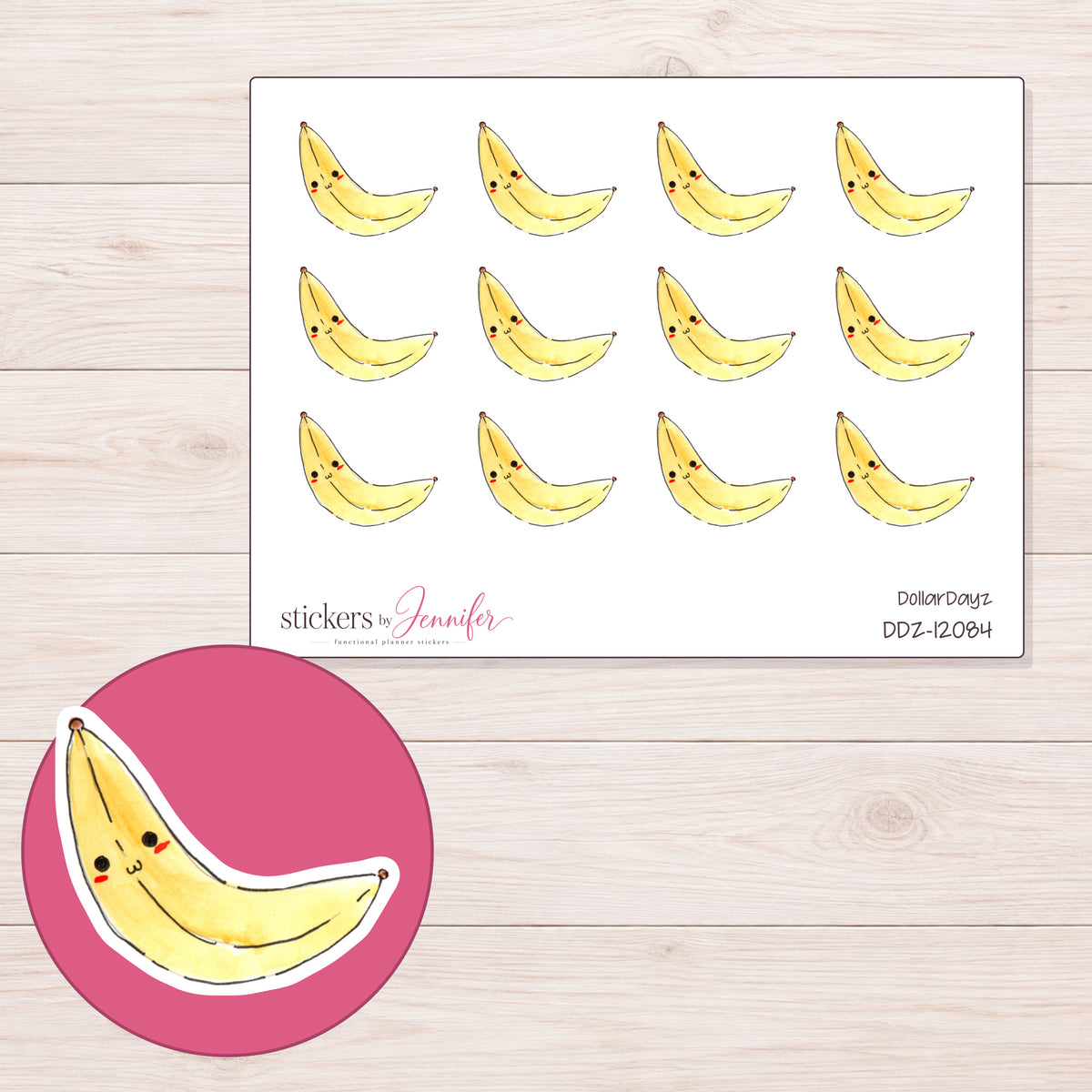 DDZ-12084 planner sticker sheet with enlarged sticker detail