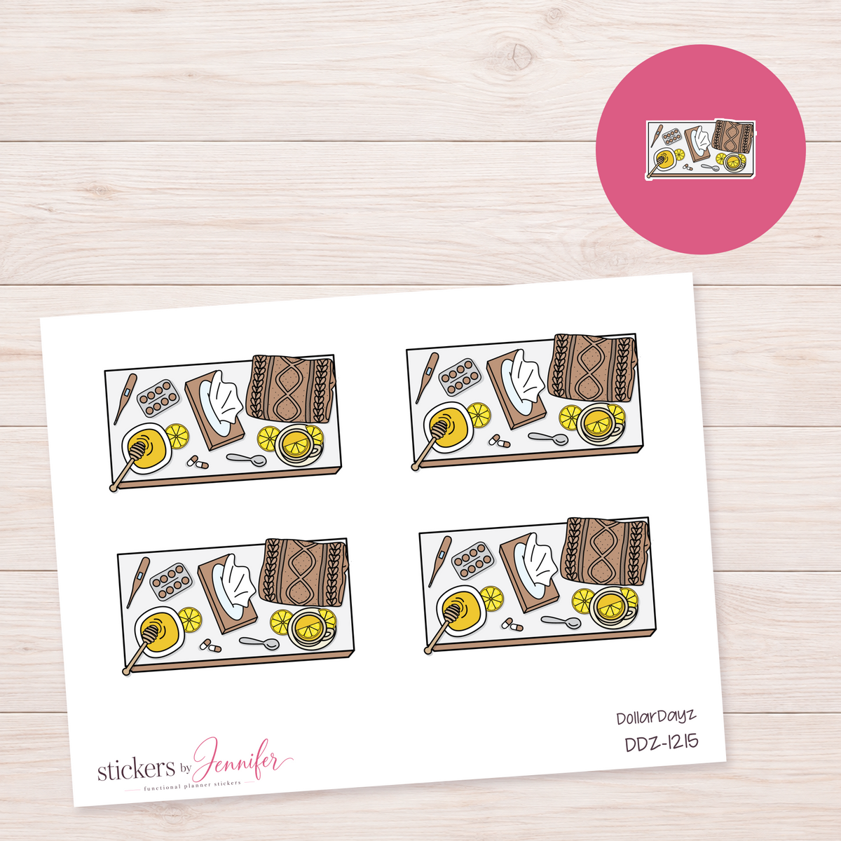 Brown Self-Care Supplies Planner Stickers | DDZ-1215