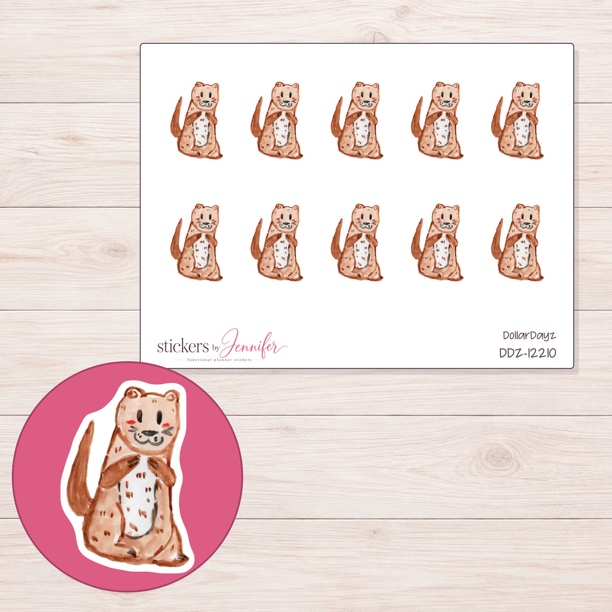 DDZ-12210 planner sticker sheet with enlarged sticker detail