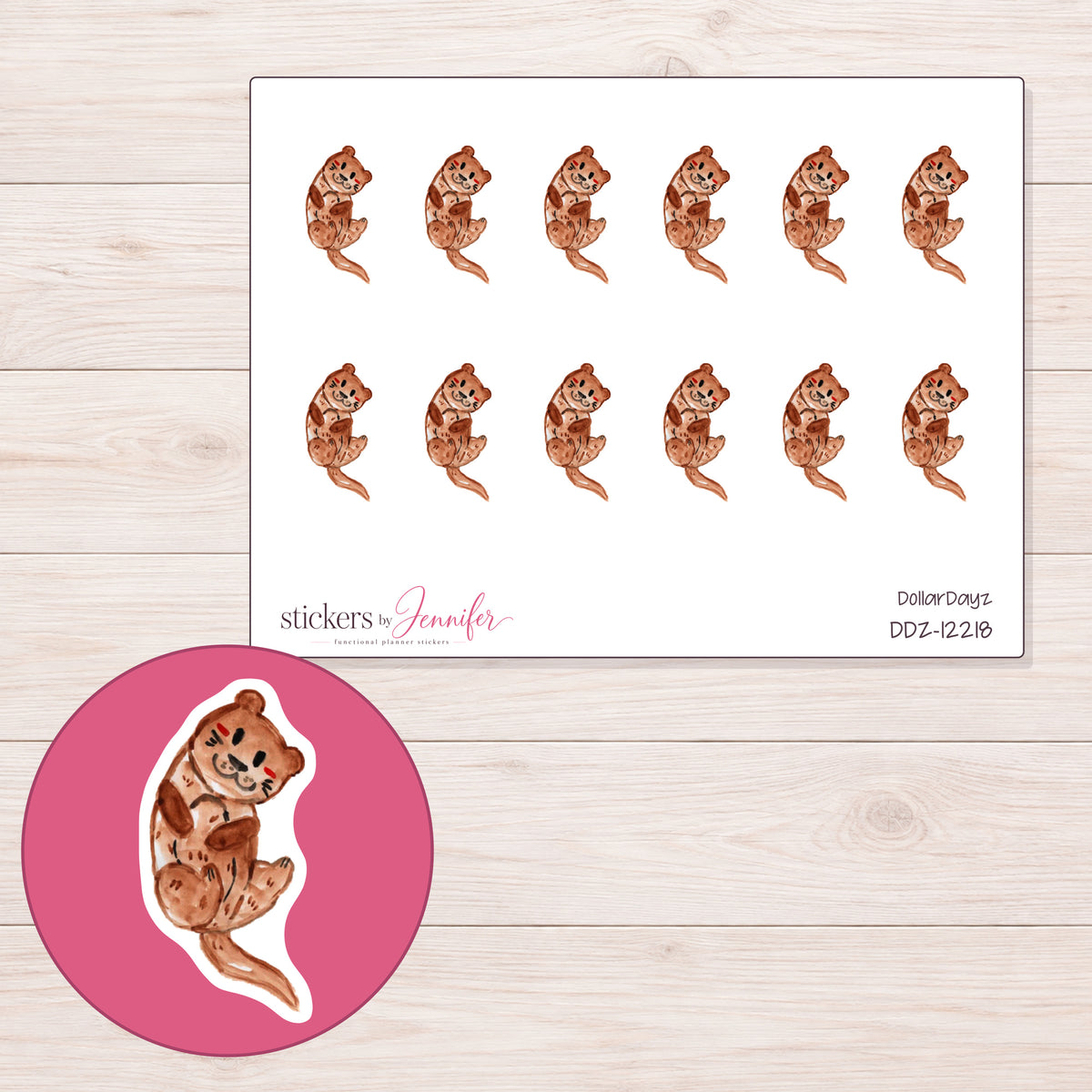 DDZ-12218 planner sticker sheet with enlarged sticker detail