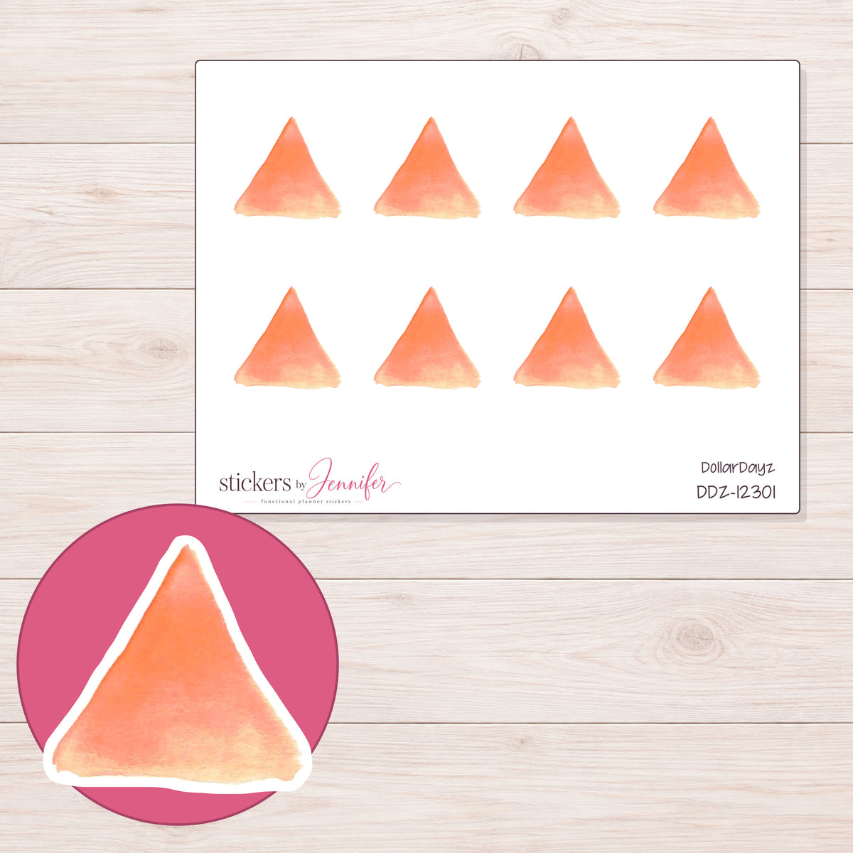 DDZ-12301 planner sticker sheet with enlarged sticker detail