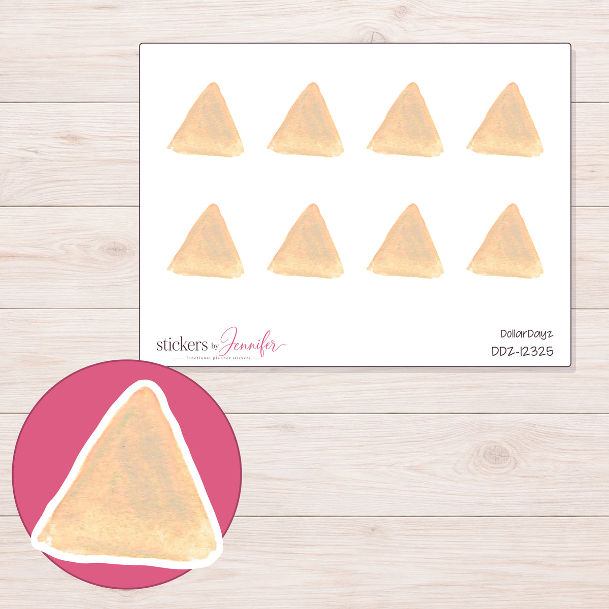 DDZ-12325 planner sticker sheet with enlarged sticker detail