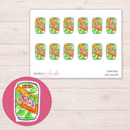 DDZ-12439 planner sticker sheet with enlarged sticker detail