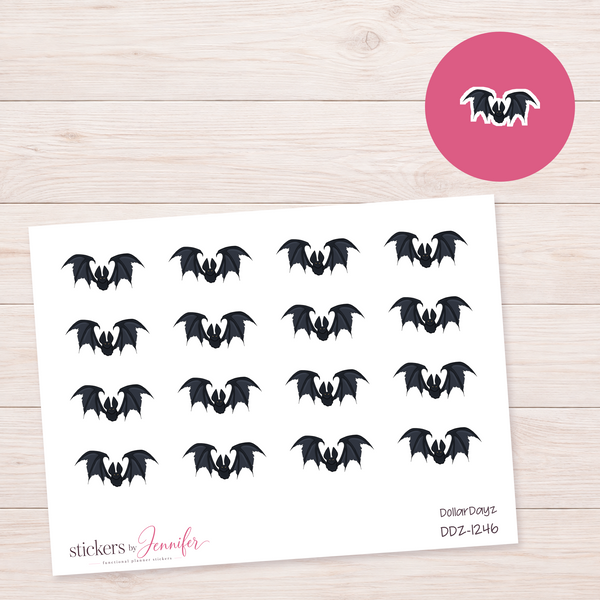 Dark Blue Bat Planner Stickers | DDZ-1246