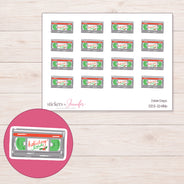 DDZ-12486 planner sticker sheet with enlarged sticker detail