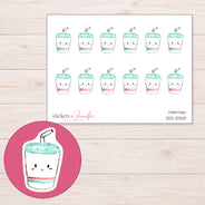 DDZ-12500 planner sticker sheet with enlarged sticker detail