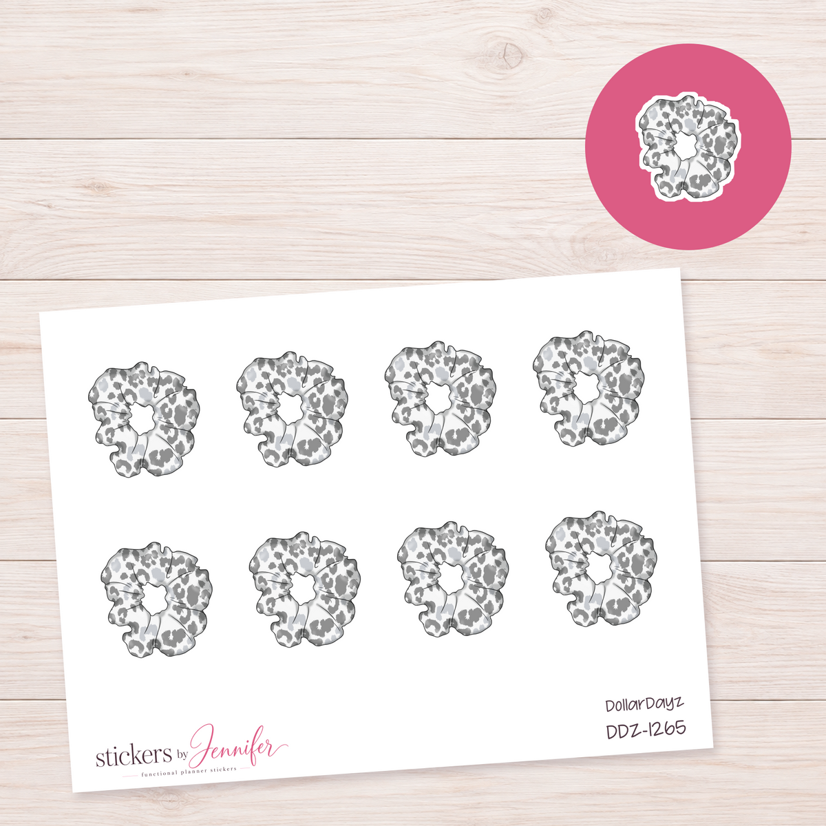 Leopard Scrunchie Planner Stickers | DDZ-1265