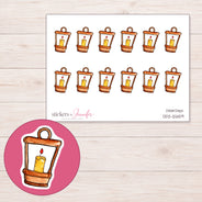 DDZ-12659 planner sticker sheet with enlarged sticker detail
