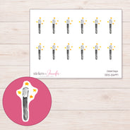 DDZ-12697 planner sticker sheet with enlarged sticker detail