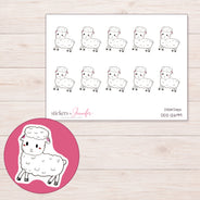 DDZ-12699 planner sticker sheet with enlarged sticker detail