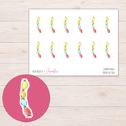 DDZ-12721 planner sticker sheet with enlarged sticker detail