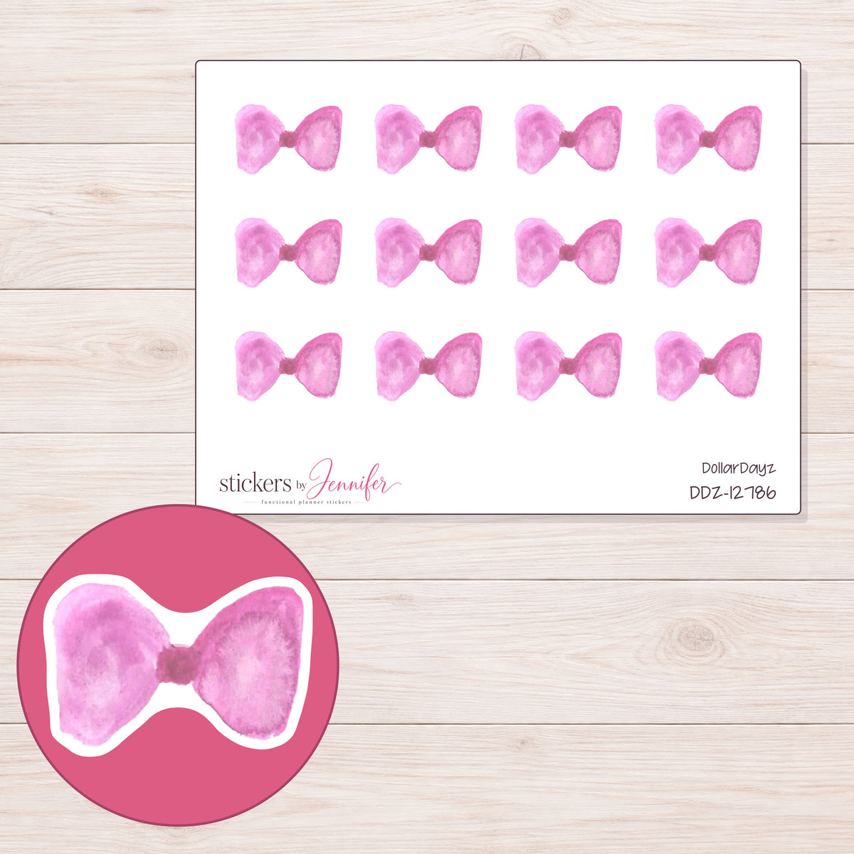 DDZ-12786 planner sticker sheet with enlarged sticker detail