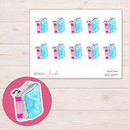 DDZ-12897 planner sticker sheet with enlarged sticker detail