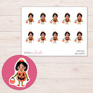 DDZ-12899 planner sticker sheet with enlarged sticker detail