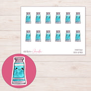 DDZ-12900 planner sticker sheet with enlarged sticker detail