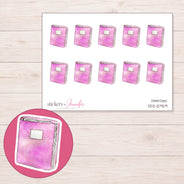 DDZ-12929 planner sticker sheet with enlarged sticker detail