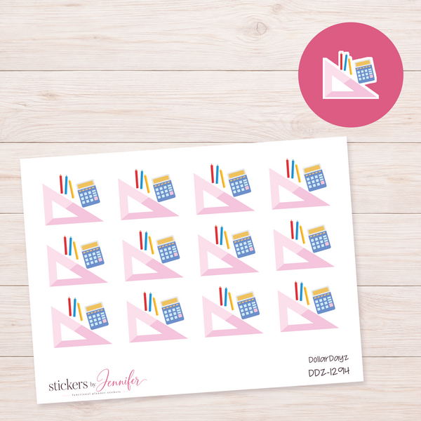 Math Study Supplies Planner Stickers | DDZ-1294