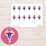 DDZ-12952 planner sticker sheet with enlarged sticker detail