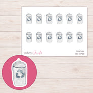 DDZ-12966 planner sticker sheet with enlarged sticker detail