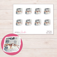 DDZ-13007 planner sticker sheet with enlarged sticker detail
