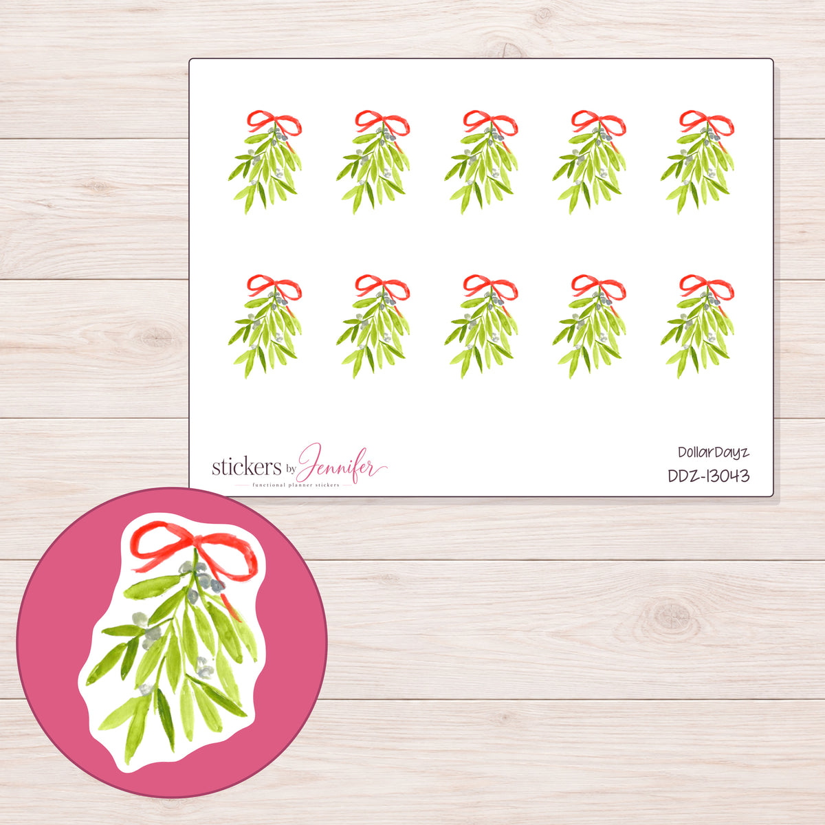 DDZ-13043 planner sticker sheet with enlarged sticker detail